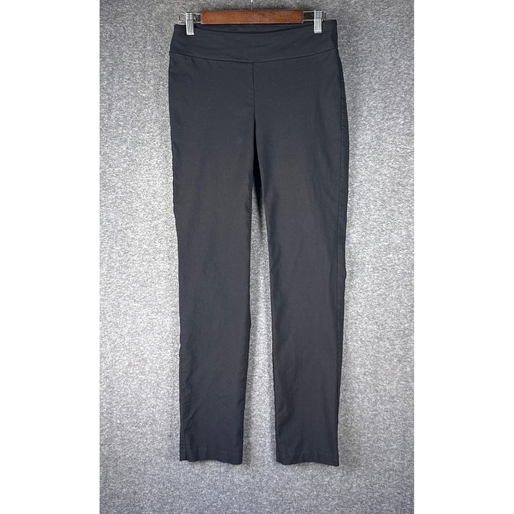 J.McLaughlin Pull On Pants Womens 6 Black Slim Leg Stretch Trouser Office Travel